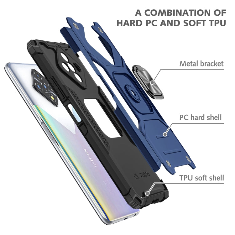 For Infinix Zero 8 Magnetic Armor Shockproof TPU + PC Case with Metal Ring Holder