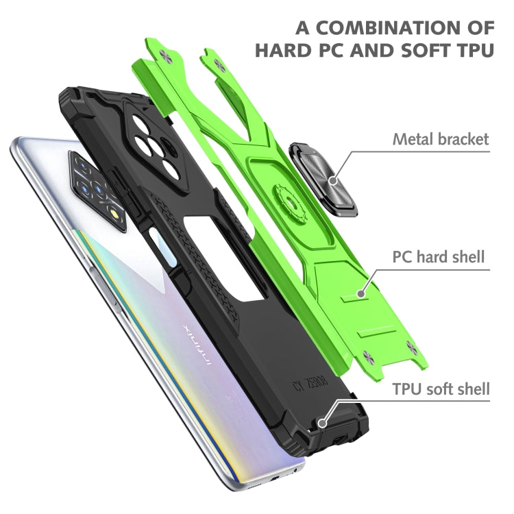 For Infinix Zero 8 Magnetic Armor Shockproof TPU + PC Case with Metal Ring Holder