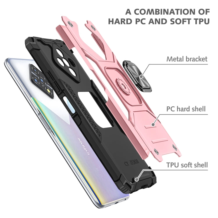 For Infinix Zero 8 Magnetic Armor Shockproof TPU + PC Case with Metal Ring Holder