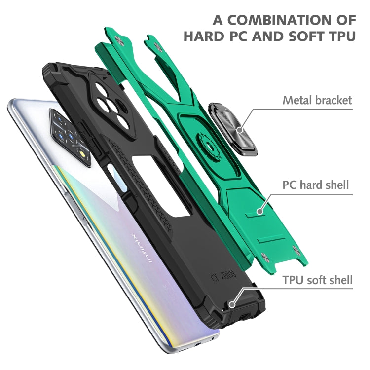 For Infinix Zero 8 Magnetic Armor Shockproof TPU + PC Case with Metal Ring Holder