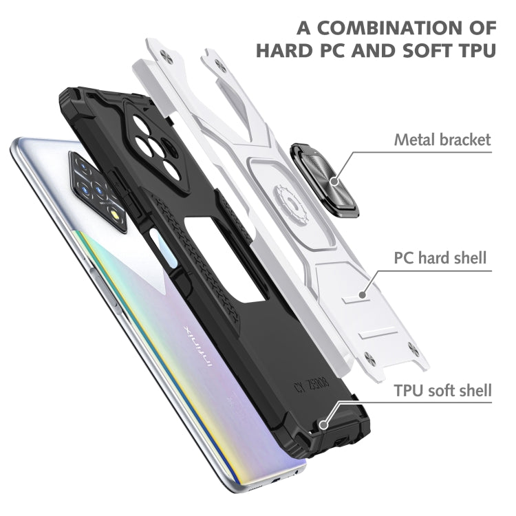 For Infinix Zero 8 Magnetic Armor Shockproof TPU + PC Case with Metal Ring Holder