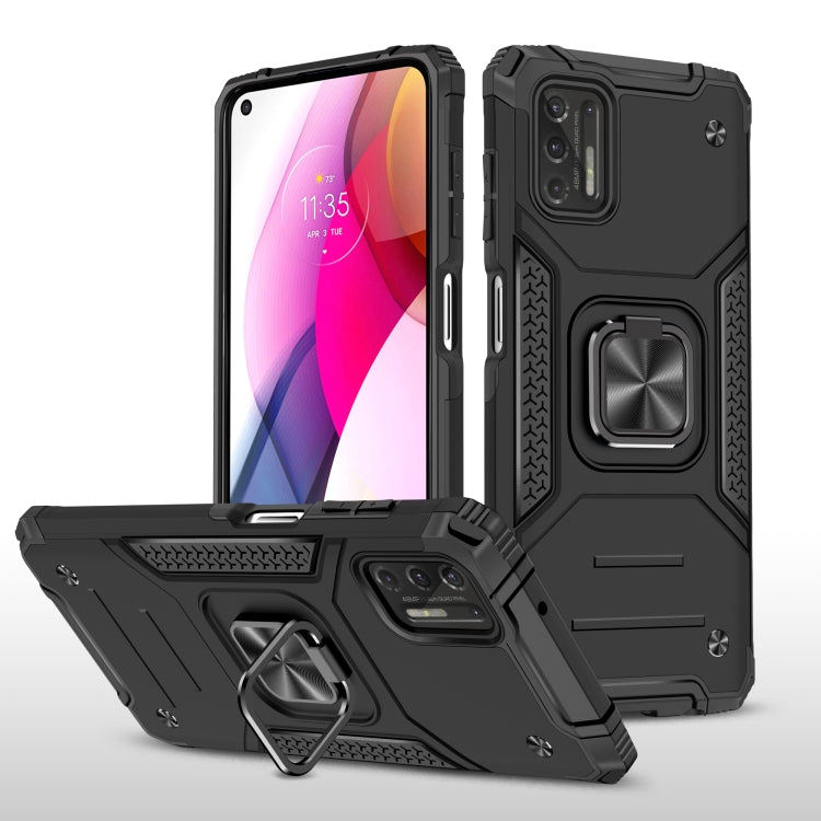 For Motorola Moto G Stylus 2021 Magnetic Armor Shockproof TPU + PC Case with Metal Ring Holder