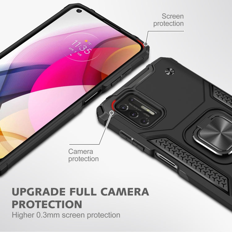 For Motorola Moto G Stylus 2021 Magnetic Armor Shockproof TPU + PC Case with Metal Ring Holder