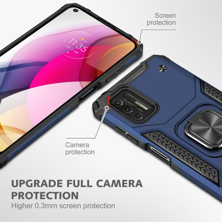 For Motorola Moto G Stylus 2021 Magnetic Armor Shockproof TPU + PC Case with Metal Ring Holder