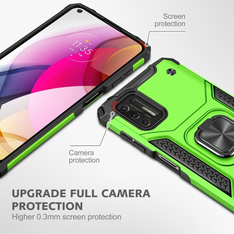 For Motorola Moto G Stylus 2021 Magnetic Armor Shockproof TPU + PC Case with Metal Ring Holder