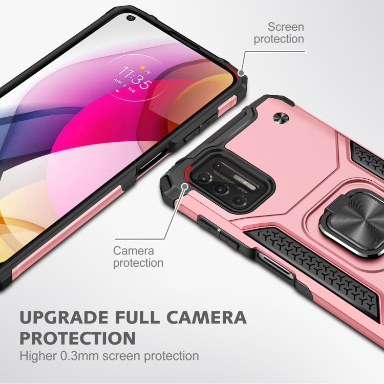 For Motorola Moto G Stylus 2021 Magnetic Armor Shockproof TPU + PC Case with Metal Ring Holder
