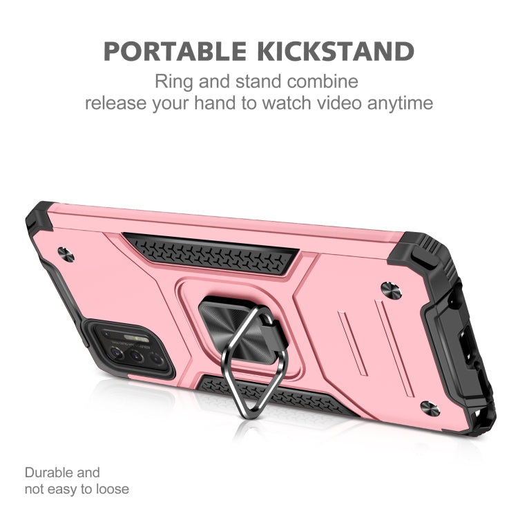 For Motorola Moto G Stylus 2021 Magnetic Armor Shockproof TPU + PC Case with Metal Ring Holder