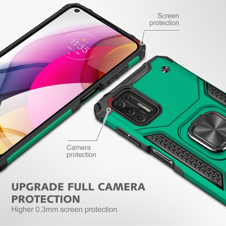 For Motorola Moto G Stylus 2021 Magnetic Armor Shockproof TPU + PC Case with Metal Ring Holder