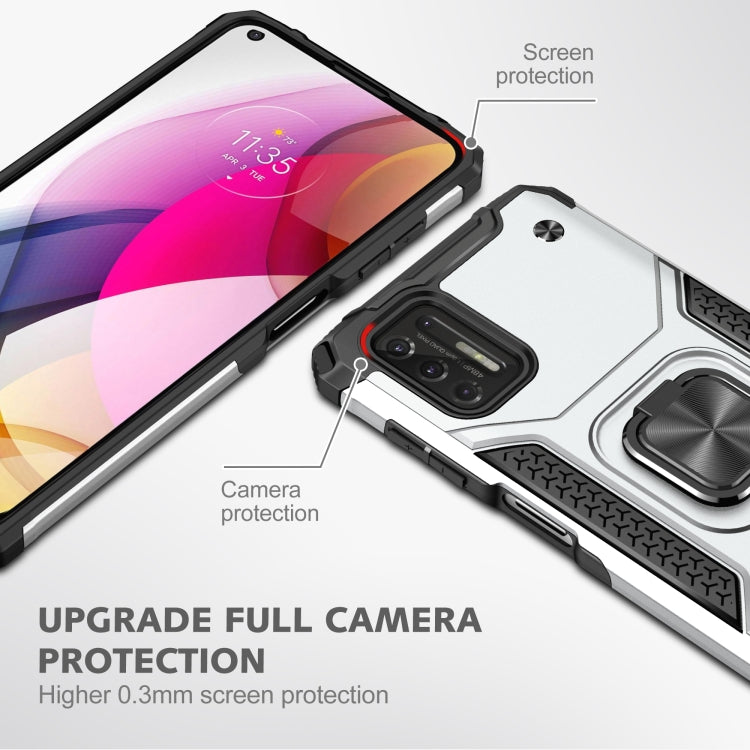 For Motorola Moto G Stylus 2021 Magnetic Armor Shockproof TPU + PC Case with Metal Ring Holder