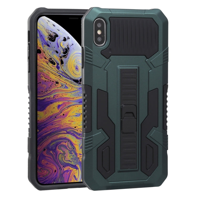 For iPhone X / XS Vanguard Warrior All Inclusive Double-color Shockproof TPU + PC Protective Case with Holder