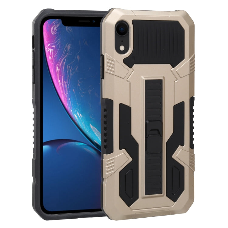 For iPhone XR Vanguard Warrior All Inclusive Double-color Shockproof TPU + PC Protective Case with Holder