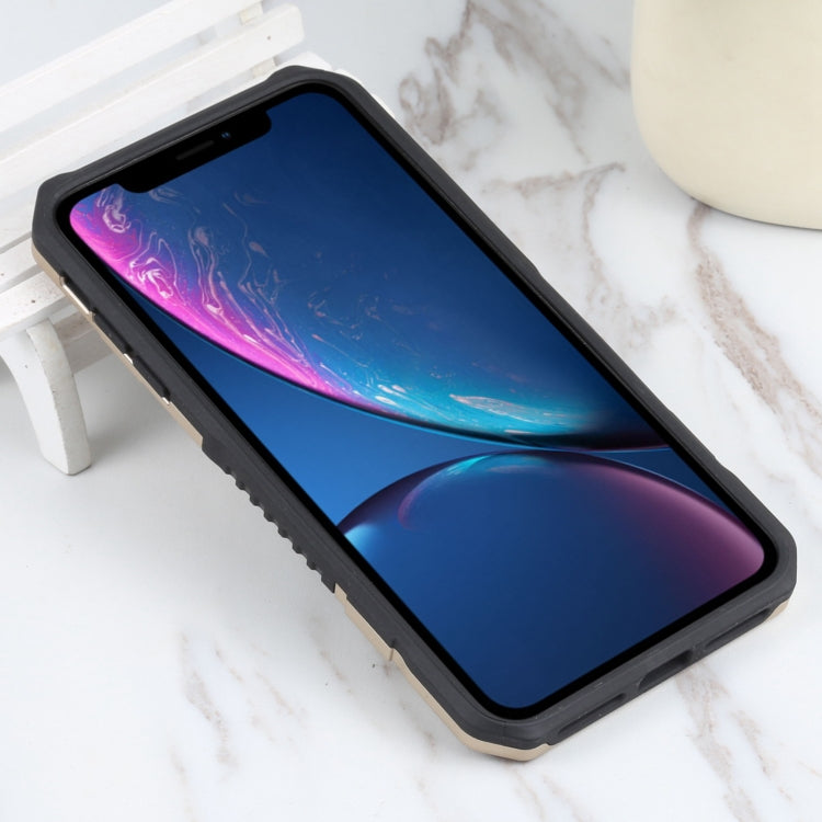 For iPhone XR Vanguard Warrior All Inclusive Double-color Shockproof TPU + PC Protective Case with Holder