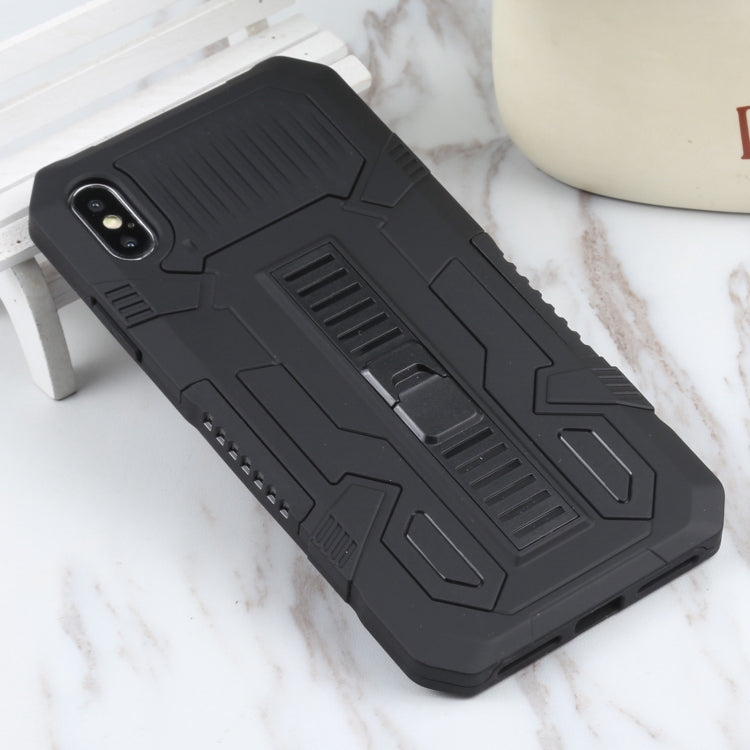 For iPhone XS Max Vanguard Warrior All Inclusive Double-color Shockproof TPU + PC Protective Case with Holder