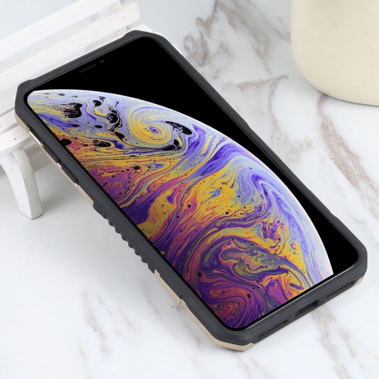 For iPhone XS Max Vanguard Warrior All Inclusive Double-color Shockproof TPU + PC Protective Case with Holder
