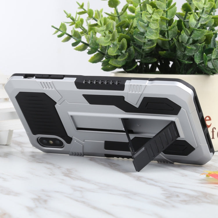 For iPhone XS Max Vanguard Warrior All Inclusive Double-color Shockproof TPU + PC Protective Case with Holder