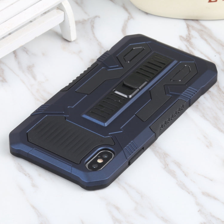 For iPhone XS Max Vanguard Warrior All Inclusive Double-color Shockproof TPU + PC Protective Case with Holder