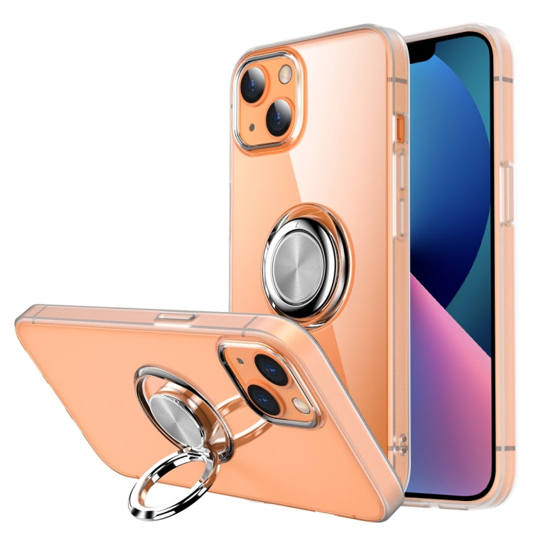 For iPhone 13 mini Shockproof Matte Transparent TPU Protective Case with Ring Holder
