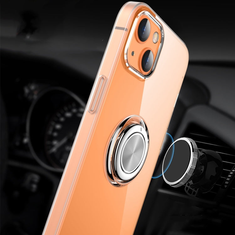 For iPhone 13 mini Shockproof Matte Transparent TPU Protective Case with Ring Holder
