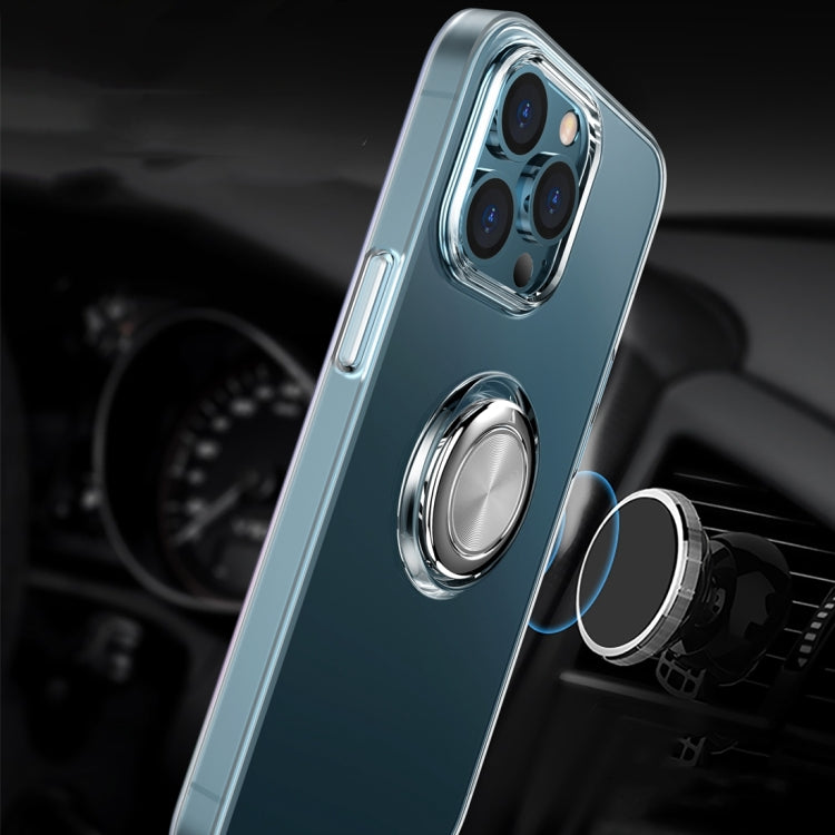 For iPhone 13 Pro Max Shockproof Matte Transparent TPU Protective Case with Ring Holder