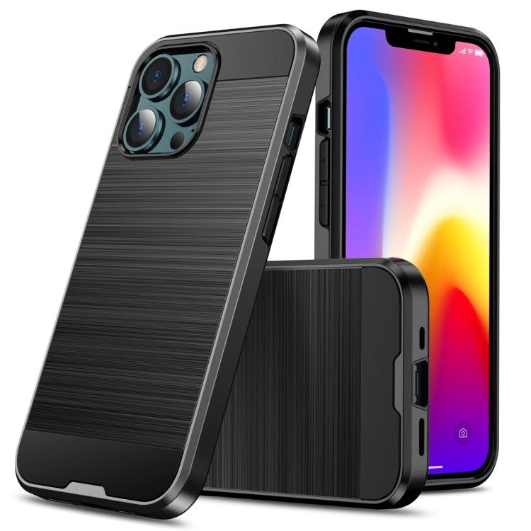 For iPhone 13 Brushed Texture Shockproof Protective Case