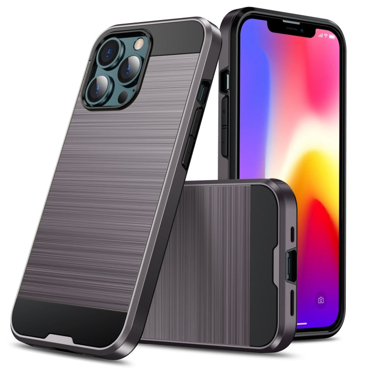 For iPhone 13 Brushed Texture Shockproof Protective Case