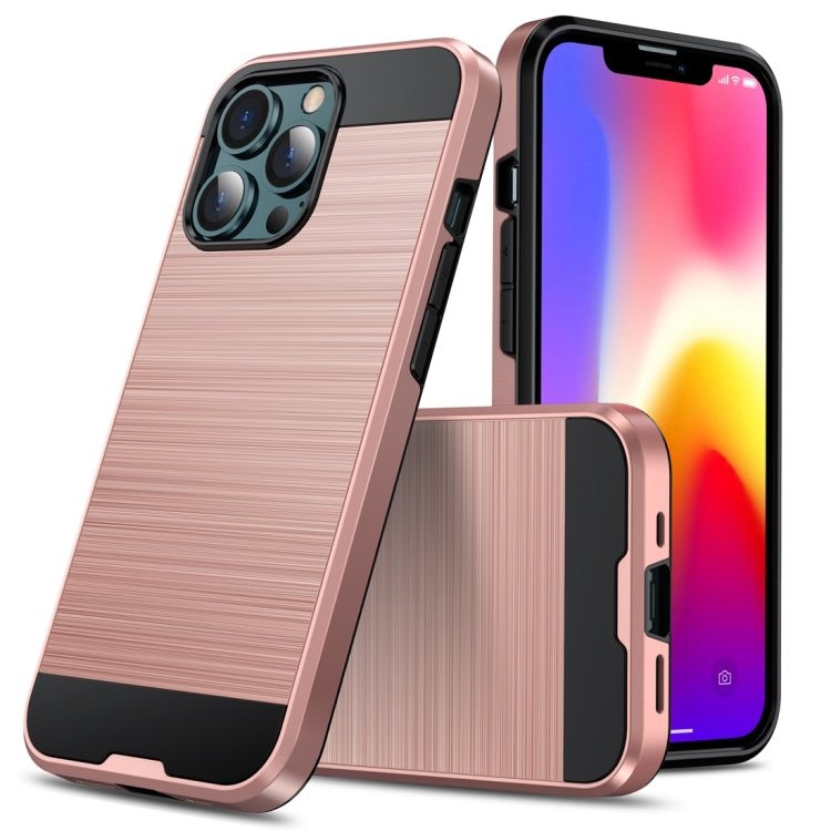 For iPhone 13 Brushed Texture Shockproof Protective Case