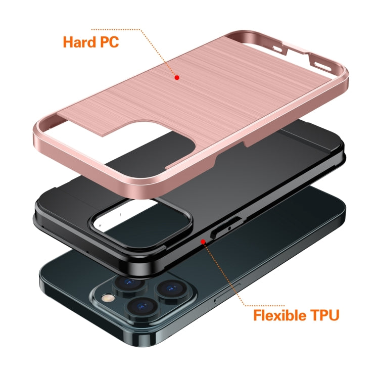 For iPhone 13 Pro Brushed Texture Shockproof Protective Case