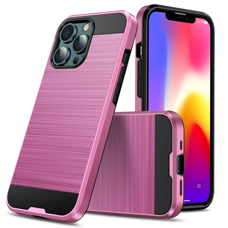 For iPhone 13 Pro Max Brushed Texture Shockproof Protective Case