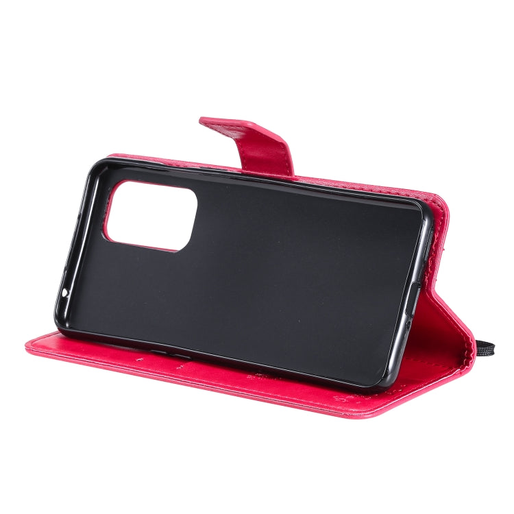 For OnePlus 9 Tree & Cat Pattern Pressed Printing Horizontal Flip PU Leather Case with Holder & Card Slots & Wallet & Lanyard