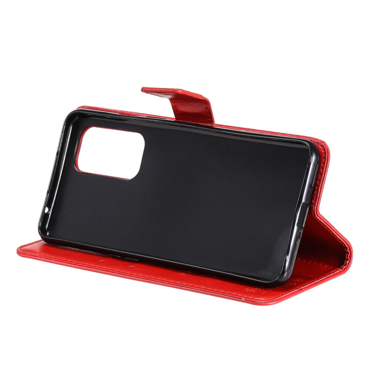 For OnePlus 9 Tree & Cat Pattern Pressed Printing Horizontal Flip PU Leather Case with Holder & Card Slots & Wallet & Lanyard