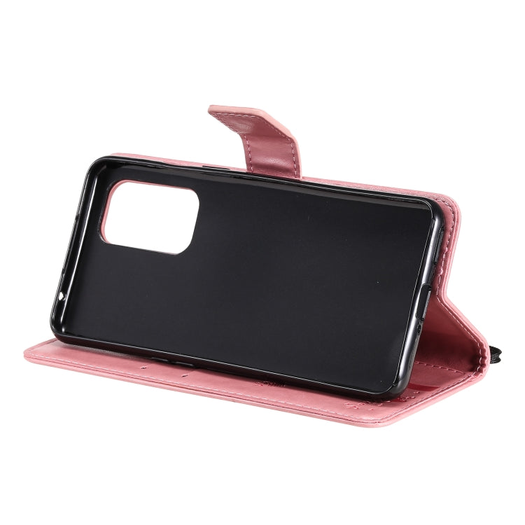 For OnePlus 9 Tree & Cat Pattern Pressed Printing Horizontal Flip PU Leather Case with Holder & Card Slots & Wallet & Lanyard