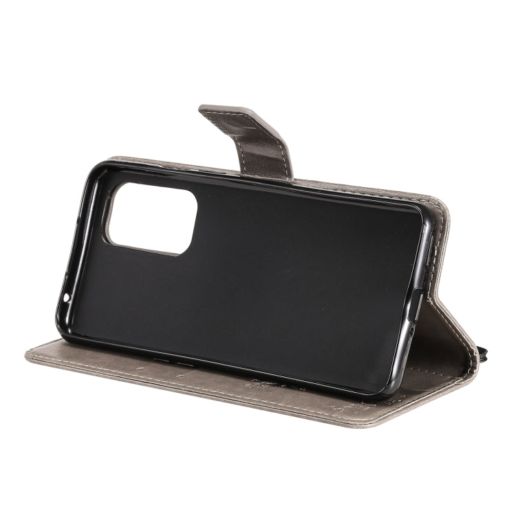 For OnePlus 9 Tree & Cat Pattern Pressed Printing Horizontal Flip PU Leather Case with Holder & Card Slots & Wallet & Lanyard