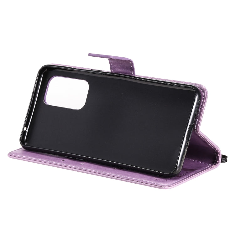 For OnePlus 9 Tree & Cat Pattern Pressed Printing Horizontal Flip PU Leather Case with Holder & Card Slots & Wallet & Lanyard