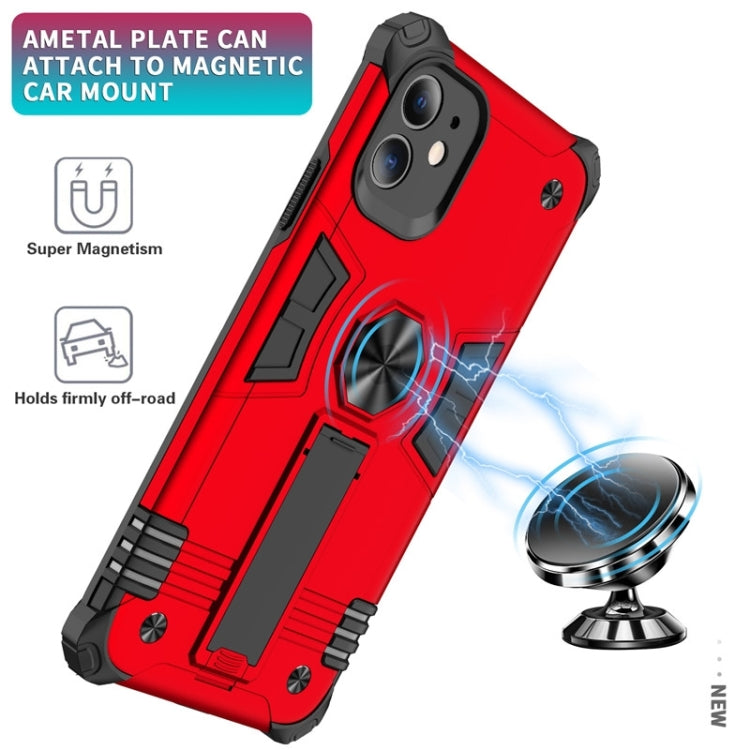 For iPhone 11 10pcs Shockproof TPU + PC Protective Case with Invisible Holder