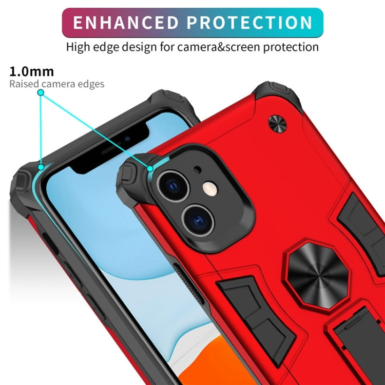 For iPhone 11 10pcs Shockproof TPU + PC Protective Case with Invisible Holder