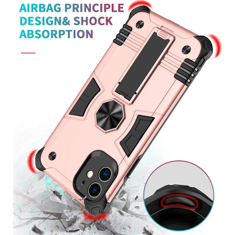 For iPhone 11 10pcs Shockproof TPU + PC Protective Case with Invisible Holder