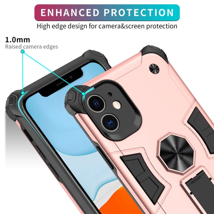 For iPhone 11 10pcs Shockproof TPU + PC Protective Case with Invisible Holder