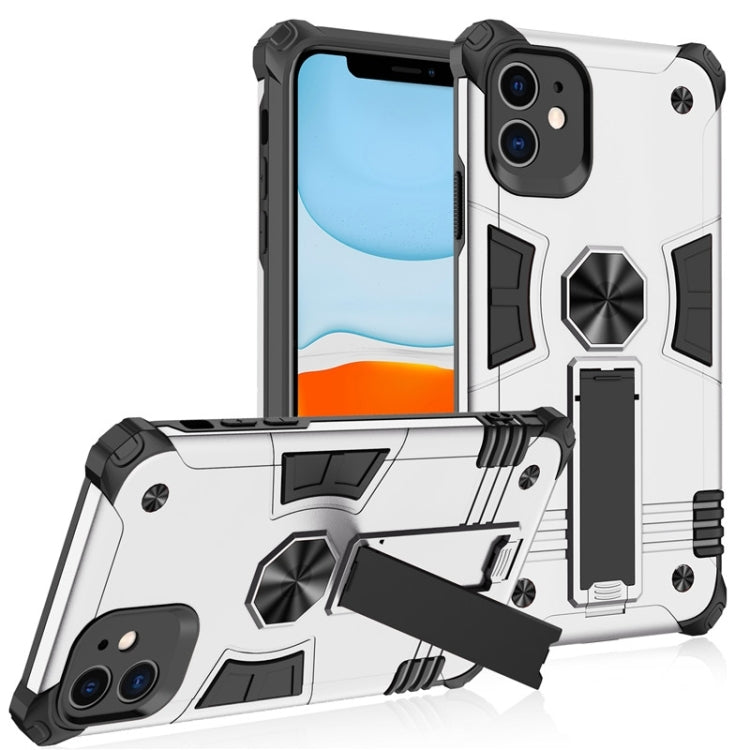 For iPhone 11 10pcs Shockproof TPU + PC Protective Case with Invisible Holder