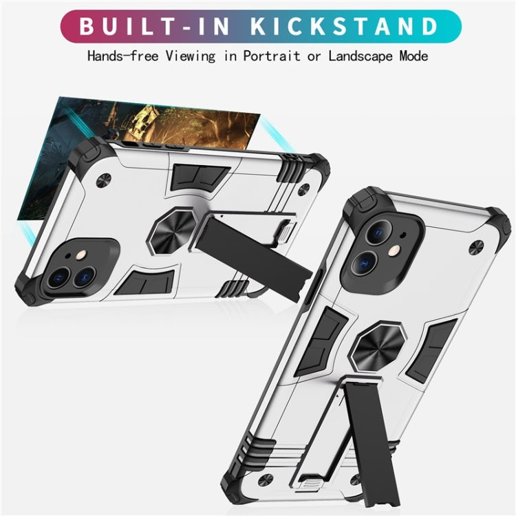 For iPhone 11 10pcs Shockproof TPU + PC Protective Case with Invisible Holder