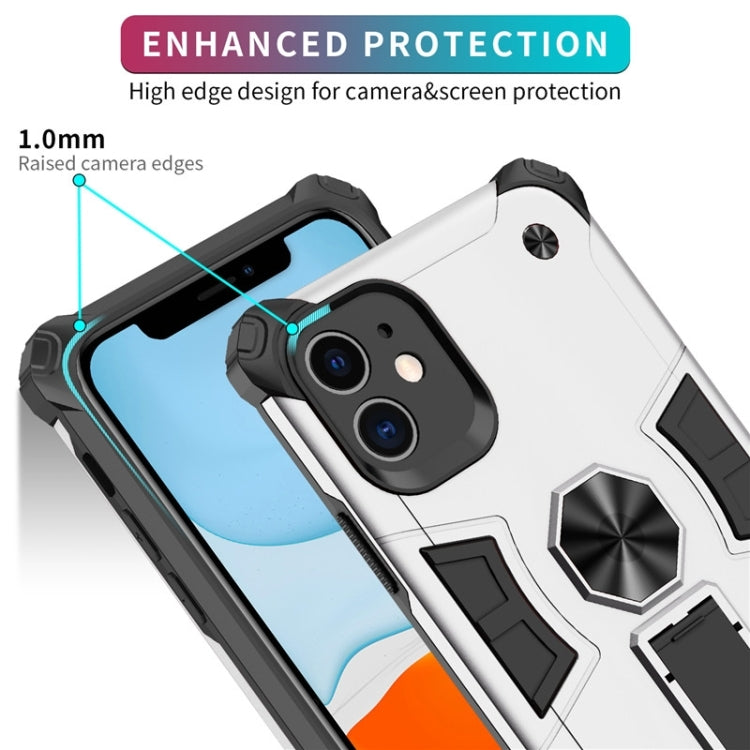 For iPhone 11 10pcs Shockproof TPU + PC Protective Case with Invisible Holder