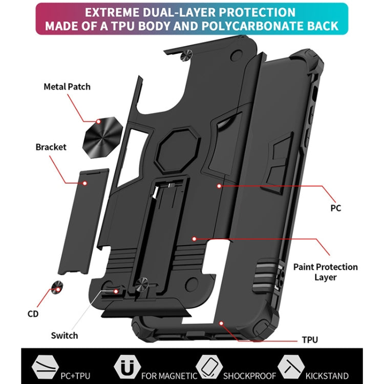 For iPhone 11 Pro 10 PCS Shockproof TPU + PC Protective Case with Invisible Holder