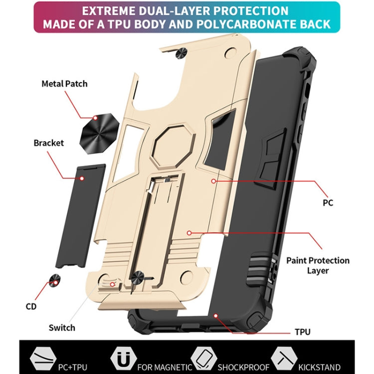 For iPhone 11 Pro 10 PCS Shockproof TPU + PC Protective Case with Invisible Holder