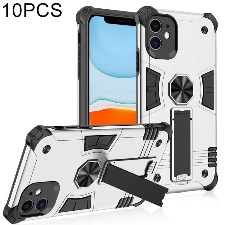 For iPhone 11 Pro 10 PCS Shockproof TPU + PC Protective Case with Invisible Holder