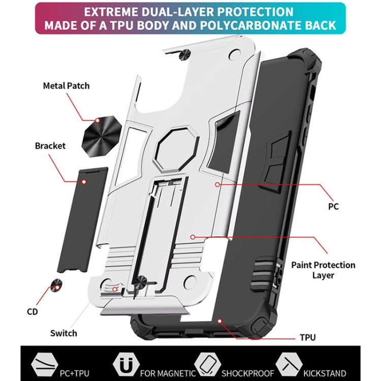 For iPhone 11 Pro 10 PCS Shockproof TPU + PC Protective Case with Invisible Holder
