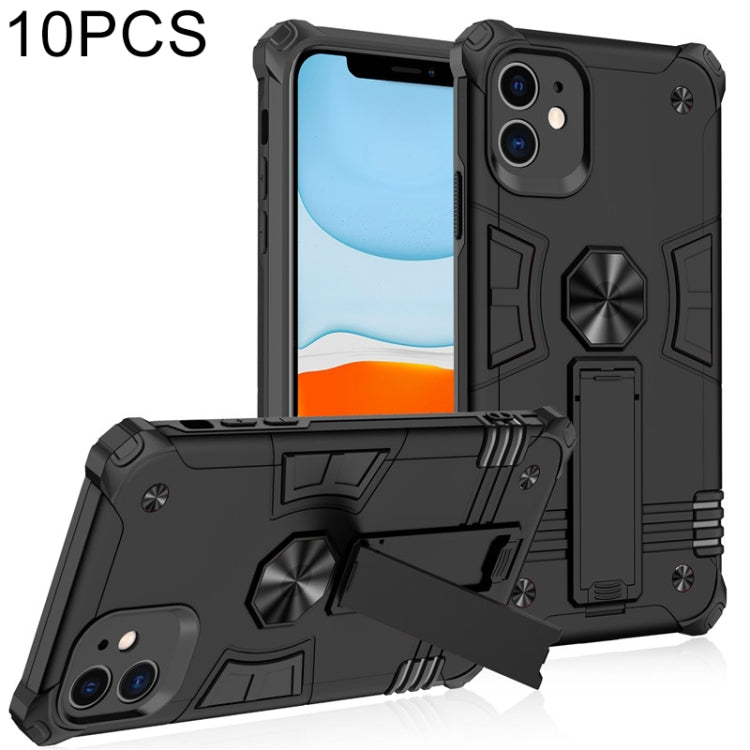 For iPhone 11 Pro Max 10 PCS Shockproof TPU + PC Protective Case with Invisible Holder