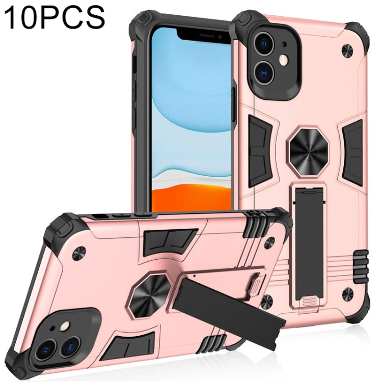 For iPhone 11 Pro Max 10 PCS Shockproof TPU + PC Protective Case with Invisible Holder