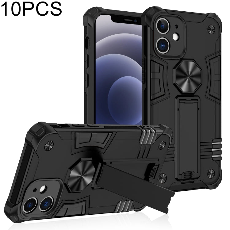 For iPhone 12 mini 10 PCS Shockproof TPU + PC Protective Case with Invisible Holder