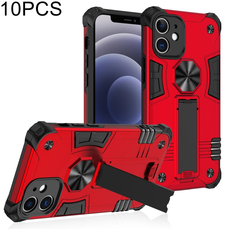 For iPhone 12 mini 10 PCS Shockproof TPU + PC Protective Case with Invisible Holder