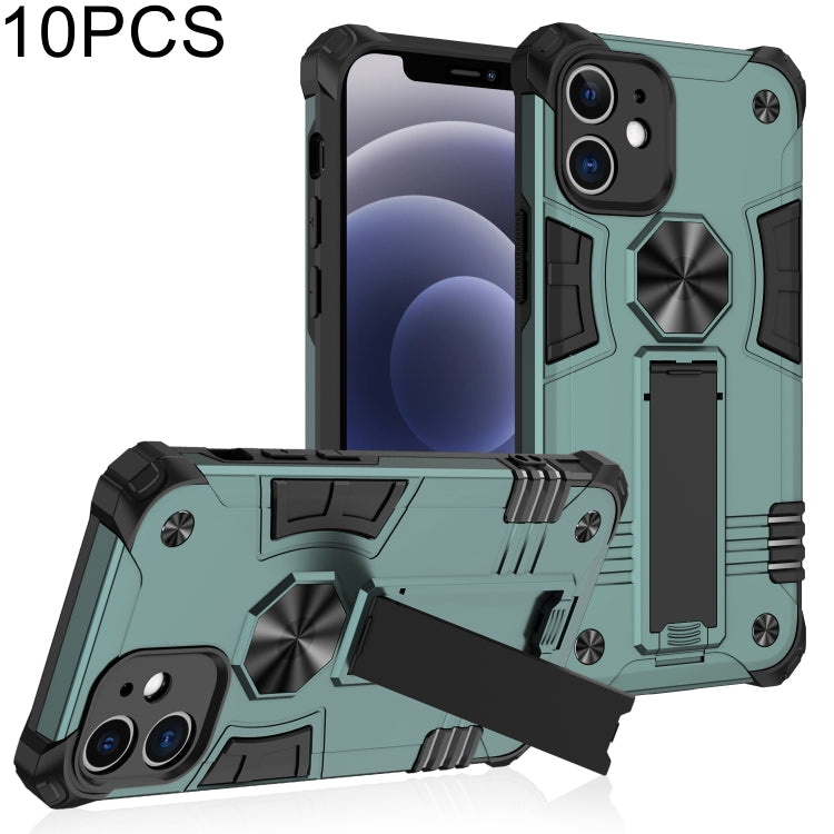 For iPhone 12 mini 10 PCS Shockproof TPU + PC Protective Case with Invisible Holder