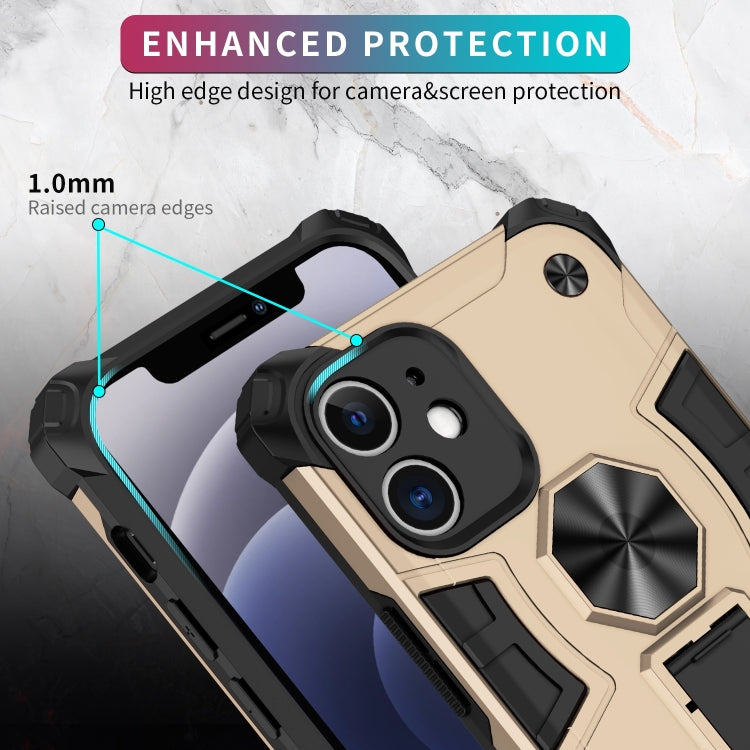 For iPhone 12 mini 10 PCS Shockproof TPU + PC Protective Case with Invisible Holder